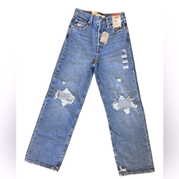 LEVIS 1990s Y2K Skater Rib Cage Straight Leg Denim Jeans NWT size 25 - Picture 1 of 3